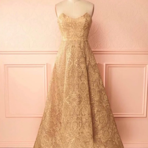 Opulent Gold Prom Dress - Picture 5 of 5
